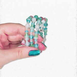 6095gc. Mint Glass Wrap Bracelet